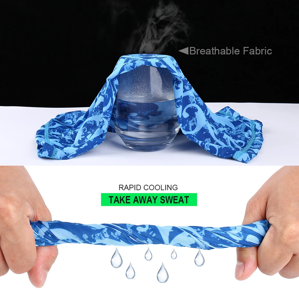 Máscara facial refrescante cuello polaina bandana para hombres verano sol UV media bufanda facial máscara Foto 3 de 4