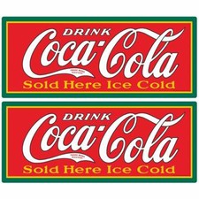 Coca-Cola Sold Here Ice Cold Wall Sticker Set Wall Art Decals 14 x 6
