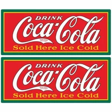 Coca-Cola Sold Here Ice Cold Wall Sticker Set Wall Art Decals 14 x 6