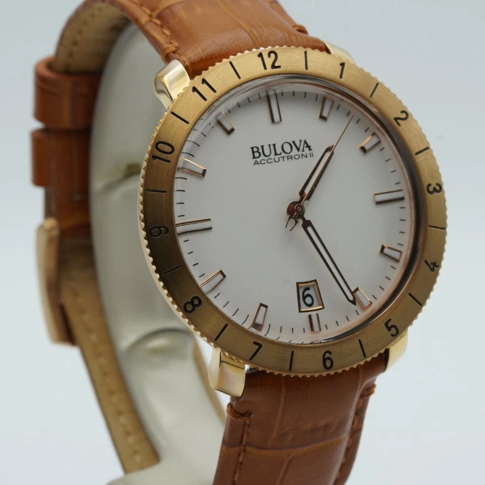 Bulova Accutron II Men Watch 42mm Steel 97B128 Nice Condition Gold Plated - Image 2 of 4