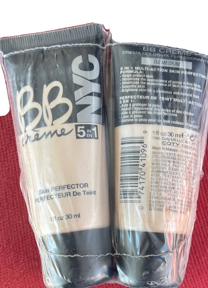 2 NYC Makeup BB Creme 5 in 1 Foundation Skin Perfector 02 Medium Dúo Pack Sealed - Image 2 of 4