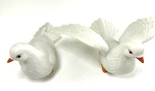 Homco Porcelain Love Doves One Ready To Fly One Nesting Vtg Made In Taiwan
