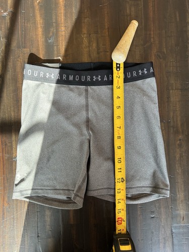 NUOVO pantaloncino donna Under Armour HeatGear Middy compressione grigio taglia media - Foto 8 di 16