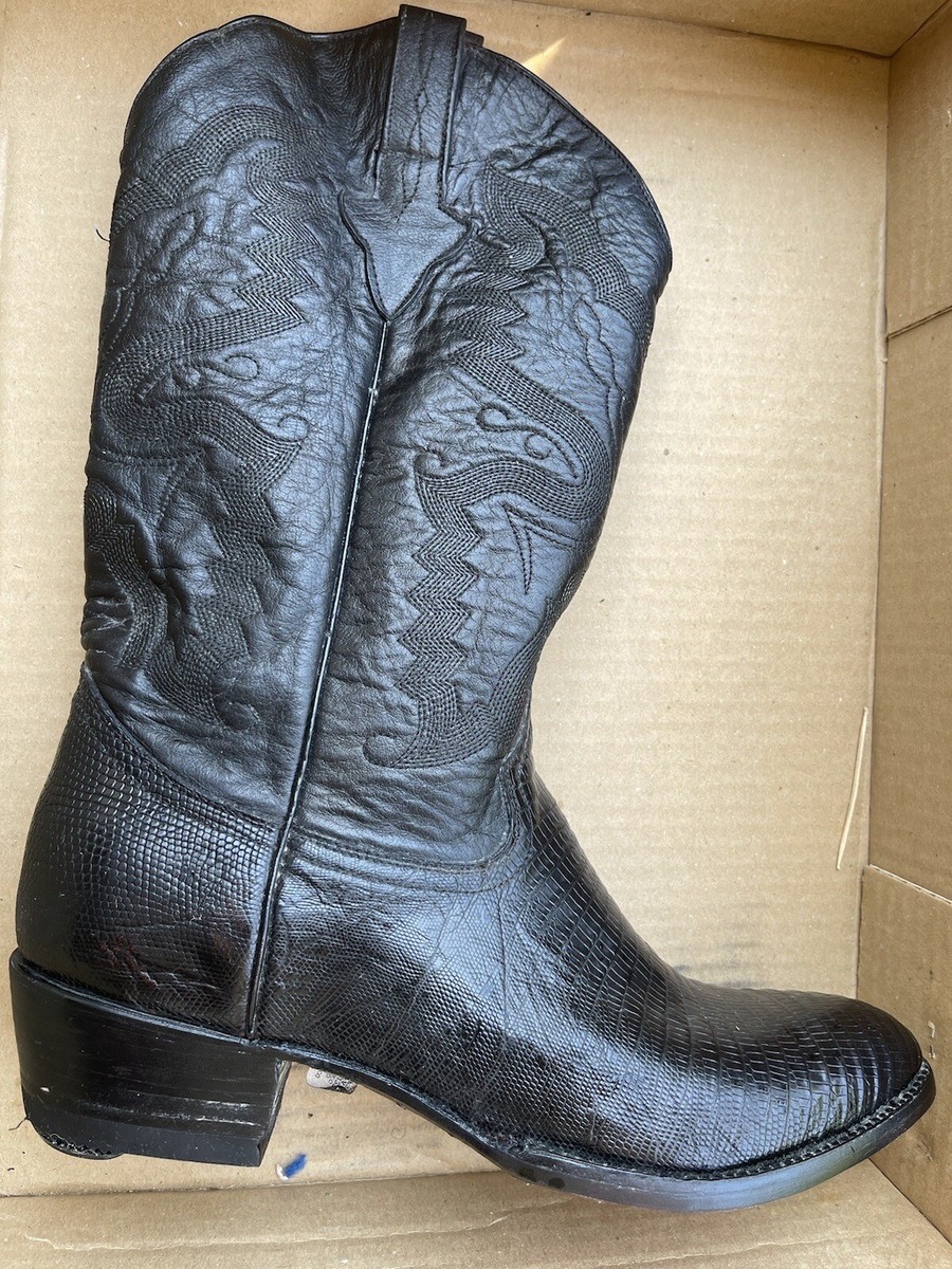 Don Cuco Black Leather Mexico Cowboys Boots Size 29 US 10 w  display picture 3