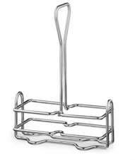 Vollrath Traex WR-1020 Chrome Wire Condiment Rack 5oz Cruet Caddy Oil Vineagar