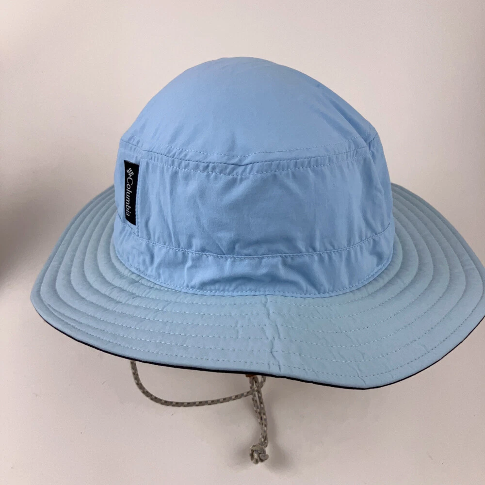 Columbia Light blue nylon large brim sun hat black under brim