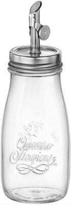 Bormioli Rocco Quattro Stagioni 13.5 Ounces Oil Bottle with Steel Genietti Lid
