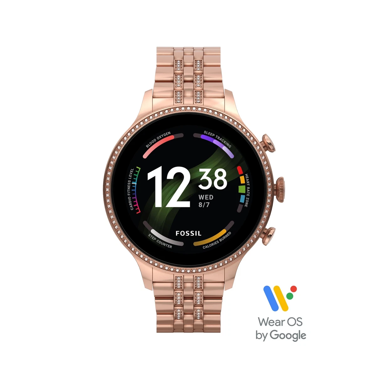 Womens Smartwatch FOSSIL FTW6077 Stainless Steel Gold Rose