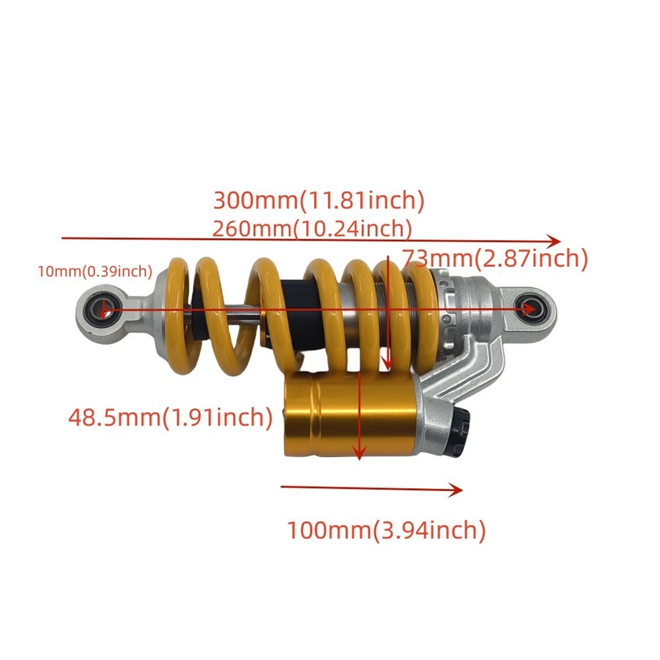 Amortiguador suspensión trasera universal moto 10" 260mm para Honda MSX125 Foto 4 de 4