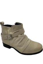 Miz Mooz Leather Ankle Boots with Buckle Suzy Linen