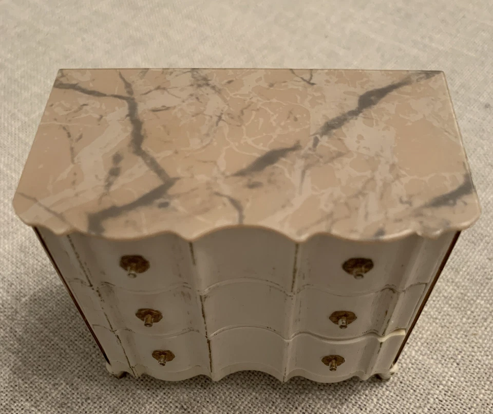 IDEAL Petite Princess Doll Palace Chest & Folding Side Table Furniture Dresser - Image 2 of 4