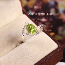 Natural Peridot Ring, August Birthstone, Purpose Ring, Wedding Ring, Prong Ring