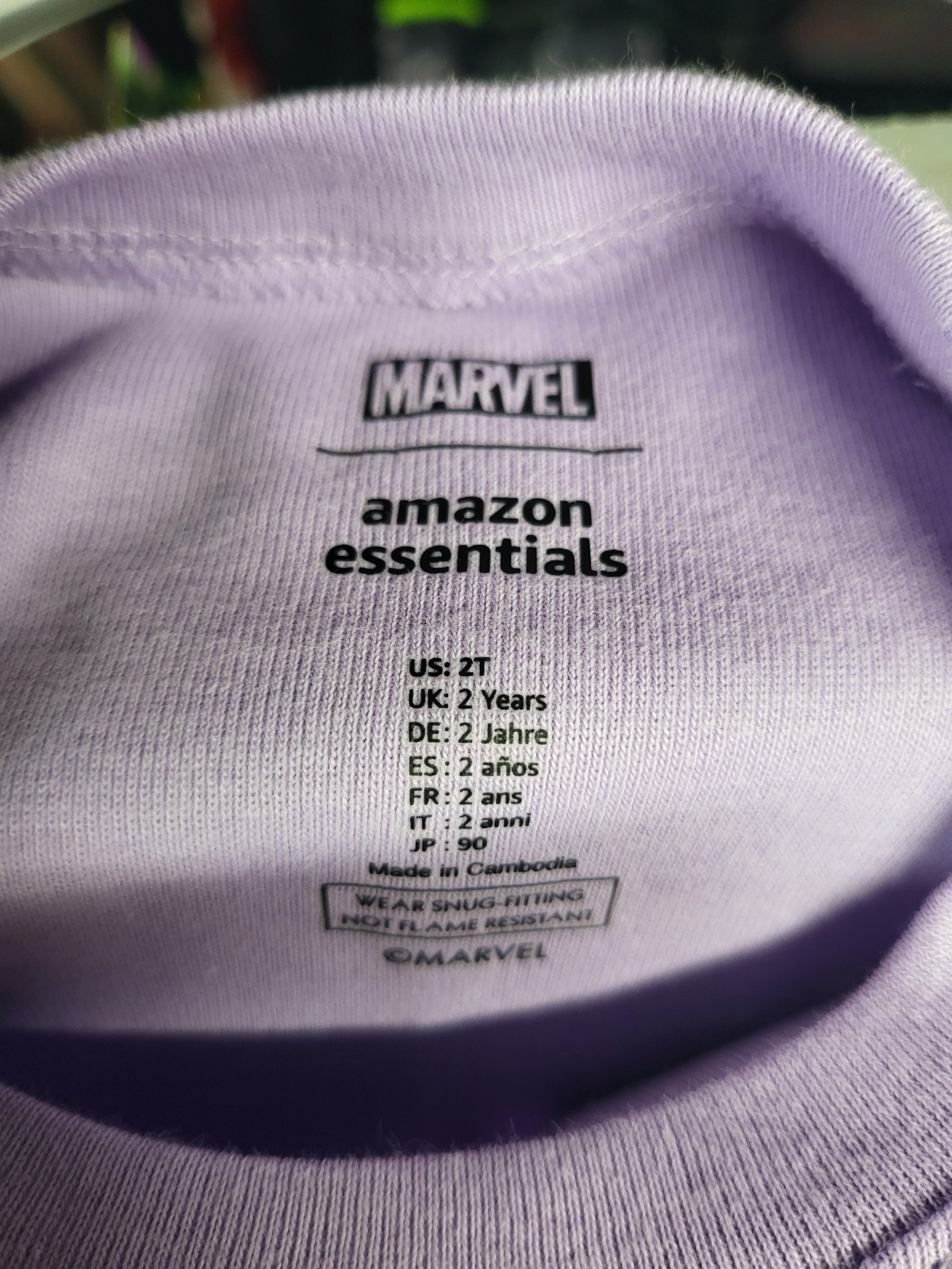 Marvel Amazon Essentials 2T Baby & Toddler Lounge Set Purple Short Sleeve Groot thumbnail 2