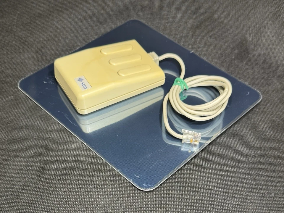 Sun 370-1091 Sun-3 M3 Mouse 3 Botones Conector RJ11, con Alfombrilla de Ratón de Metal 370-1368 Foto 2 de 4