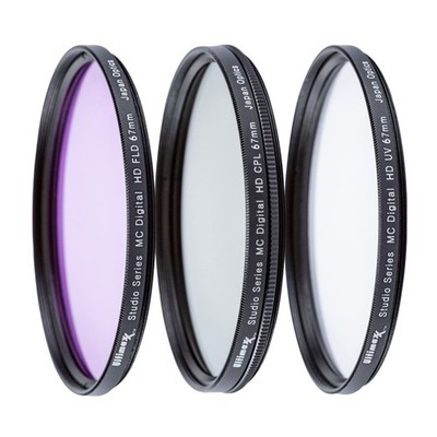 Ultimaxx 3-Piece Multi-Coated HD Professional 67mm Filter Kit (UV, FLD, CPL) 