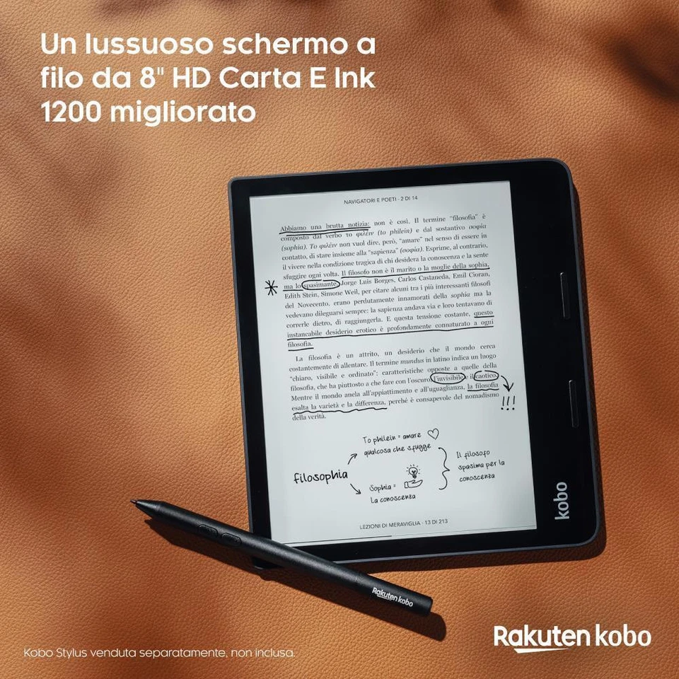 Rakuten Kobo Sage lettore e-book Touch screen 32 GB Wi-Fi Nero - Photo 2/4