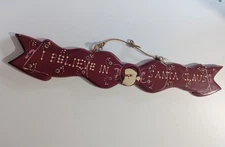 Fallbrook I believe Santa Claus wooden sign hanging Xmas decor Hand painted VGC