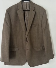 Chaps Ralph Lauren Mens 50R Blazer Brown Check Sport Coat 2 Button Lined Jacket