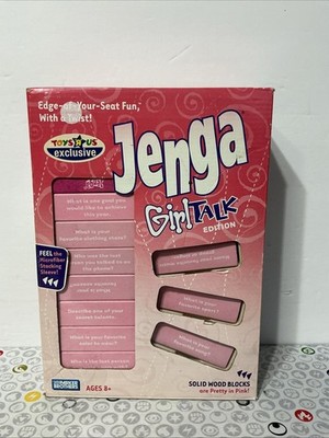 Jenga Girl Talk Toys R Us Exclusive Pink Blocks Questions Party Game 2007 CIB
