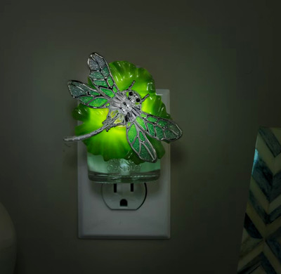 Yankee Candle LED Glittery Dragonfly on Lilypad ScentPlug Diffuser +Light Sensor