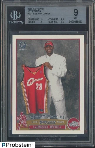 2003-04 Topps 1st Edition #221 LeBron James Cavaliers RC Rookie BGS 9 MINT