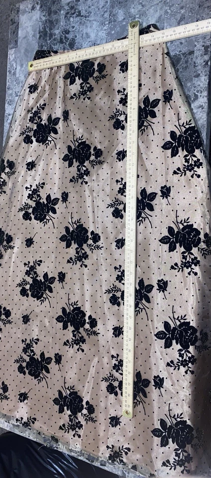 Vtg Coldwater Creek Sz 10 Women's Gold Burnout Velvet Floral Grunge Maxi Skirt - Image 4 of 4