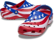 Crocs Adult Shoes Classic American Flag USA Clogs Men 8 Women 10 Patriot