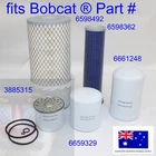 fits Bobcat Air Cleaner Hydraulic Oil Engine Oil Fuel Filter Kit 843 843B 1213
