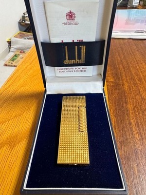 Dunhill Rollagas Gasfeuerzeug Gold Near Mint Box enthalten