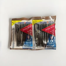 (2) Lot 10 Pack Paper Mate Write Bros. 1.0mm Medium Point Ballpoint Pens Black