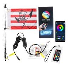 1PC 3ft COB RGB Spiral LED Whip Lights Antenn...