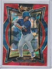 2025 Panini Select Baseball Red Ice Prizm Kellon Lindsey RC #37 008/299