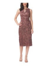 JS COLLECTION Womens Sleeveless Split Below The Knee Cocktail Sheath Dress