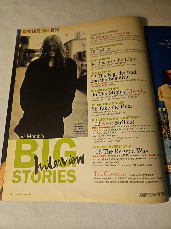 1996 June, INTERVIEW Magazine, Patti Smith Why We Need Her Now (MH54) - Image 2 of 3