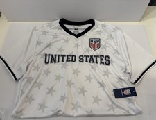 Icon Sports USA U.S. Soccer White V-Neck Short Sleeve Polyester Jersey Size L
