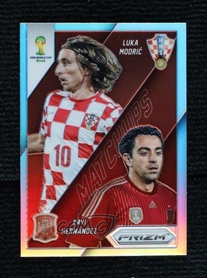 2014 Panini Prizm World Cup Matchups Silver Xavi Hernandez vs Luka Modric 0m1