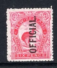 New Zealand 1907-11 Officials - 6d Kiwi HM (SG O64)