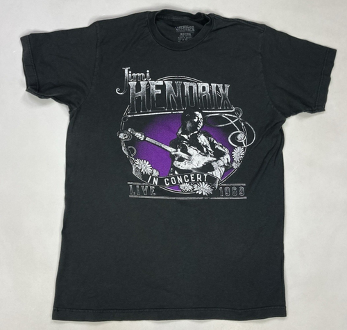 Jimi Hendrix Live In Concert 1969 Grafik T-Shirt Herren Medium grau Musik Merch - Bild 1 von 8