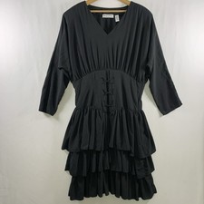 VTG Renaissance Corset Waist Dress 36" Waist Whimsigoth Witchy Gothic Romantic