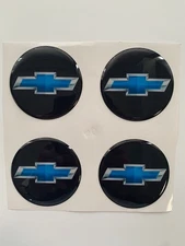 4pcs. All sizes Epoxy Chevrolet Emblem logo Sticker decal wheel hub center caps