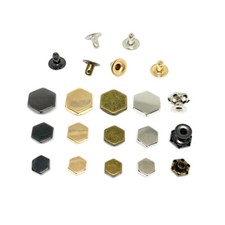 Metal Screw Hexagonal Rivet Bottom Decorative Studs Button Leather Accessories