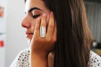 Smooth Shield open 925 Sterling Silver Band &Statement Handmade Ring All size