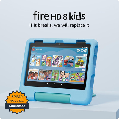 New  Fire HD 8 Kids Tablet, Ages 3-7. with Bright 8'' HD Screen. Includes Ad-Free