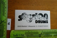 Alter Aufkleber Musikinstrument Schlagzeug SESSION DRUMS Walldorf (B)