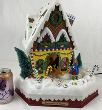 Vintage Holiday Traditions 1999 Big 18" Gingerbread House Lights Moves 15x11x15