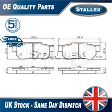 Adatto per Honda Civic 1995-2005 1.5 1.6 1.8 2.0 D Set Pastiglie Freno Stallex Posteriore