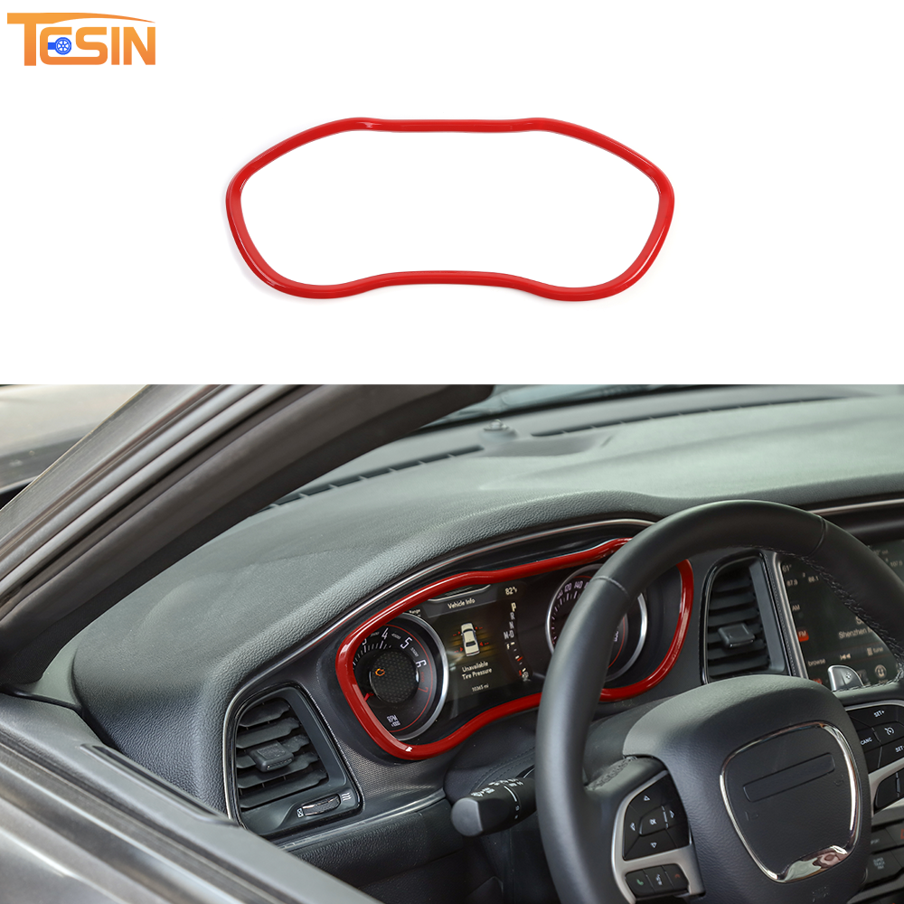 Red Dashboard Cover Trim Interior Accessories Decor for Dodge Challenger 2015-23