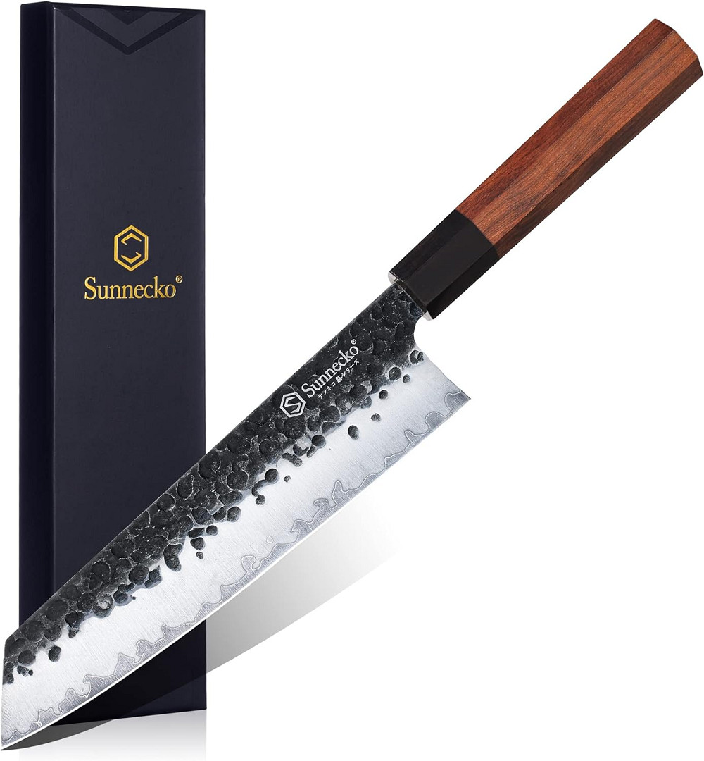 Cuchillo Kiritsuke de 8 pulgadas Chef Gyuto Cuchillo Acero Inoxidable Cortadora de carne Manija de madera