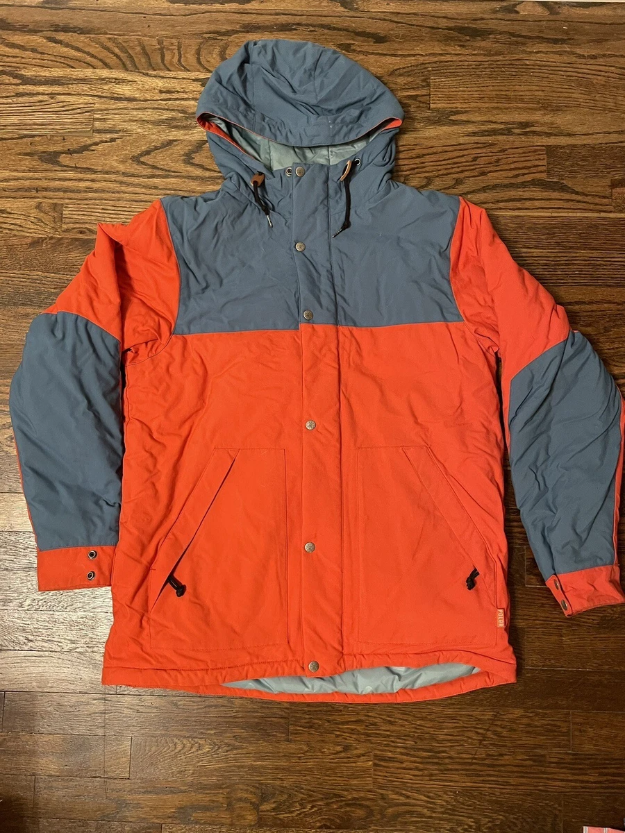 Poler Winter Parka Jacket Coat Urban Outfitters Large Orange Blue Heavy Duty