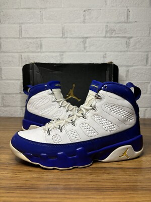 blue white and yellow jordan 9
